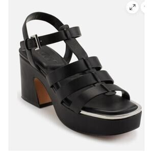 NEW DKNY Women's Dasha Platform Fisherman Dress Sandal Heeled, Black size 5.5